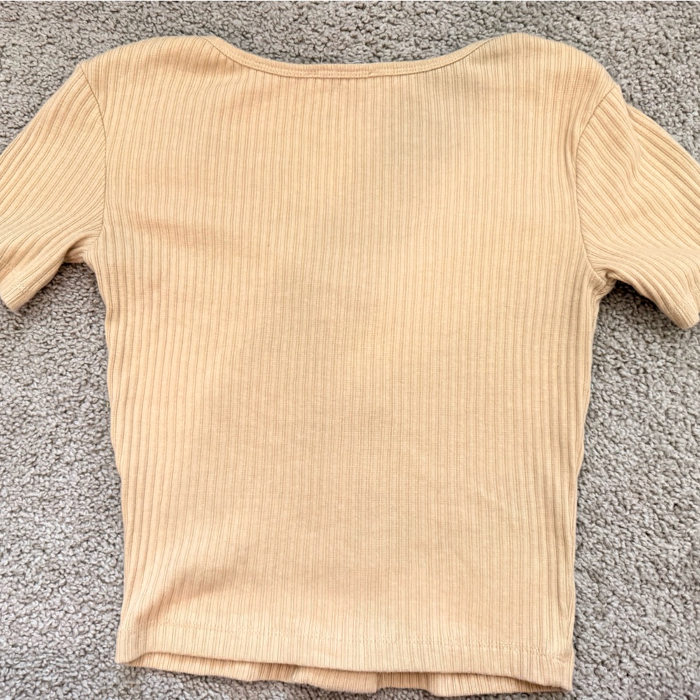 Zara Ribbed Tan Button-Up Top
Size: Small - Picture 3 of 4